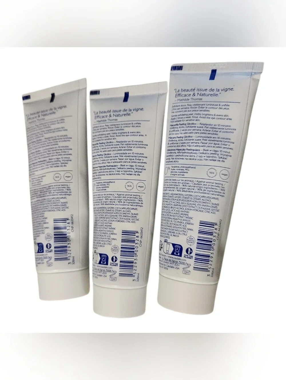 Caudalie Vinoperfect Glycolic Peel Mask 2.5 oz Sealed Tube 3 Pack Fast Ship.